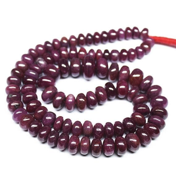 1 strand ruby rondelle smooth 18'' long strand gemstone beads, jewelry supplies for jewelry making, bulk beads, for meditation jewellery for Reiki Healing  gemstone size 5mm to 9mm