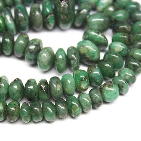 1 strand emerald rondelle smooth 18'' long strand gemstone beads, jewelry supplies for jewelry making, bulk beads, for meditation jewellery for Reiki Healing  gemstone size 5mm to 13mm