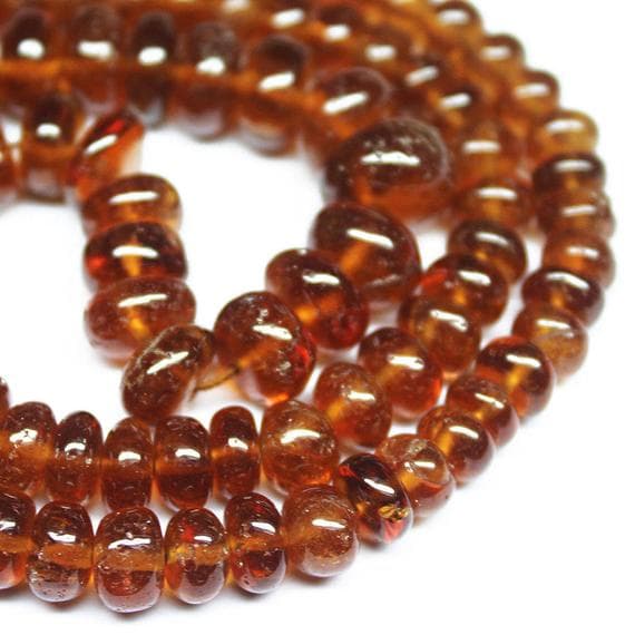 1 strand hessonite garnet rondelle smooth 18'' long strand gemstone beads, jewelry supplies for jewelry making, bulk beads, for meditation jewellery for Reiki Healing  gemstone size 4mm to 8mm