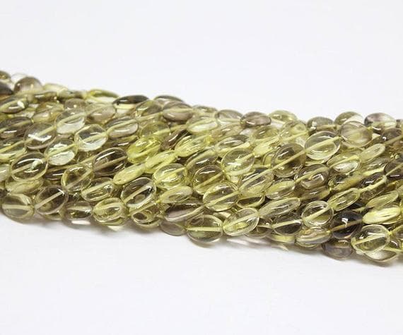 1 strand lemon quartz oval smooth 13'' long strand gemstone beads, jewelry supplies for jewelry making, bulk beads, for meditation jewellery for Reiki Healing  gemstone size 8mm to 9mm