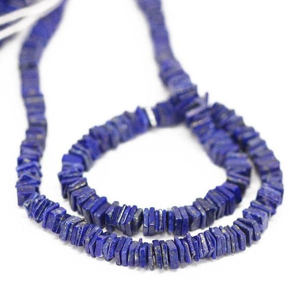 1 strand lapis lazuli heishi cube square smooth 8'' long strand gemstone beads, jewelry supplies for jewelry making,  for meditation jewellery for Reiki Healing  gemstone size 5mm to 16mm