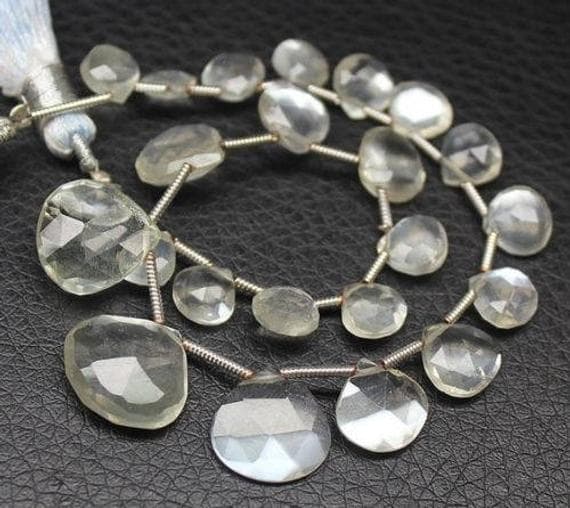 1 strand moonstone heart drop faceted 8'' long strand gemstone beads, jewelry supplies for jewelry making, bulk beads, for meditation jewellery for Reiki Healing  gemstone size 8mm to 10mm