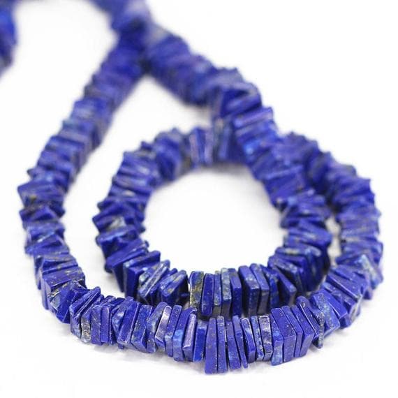 1 strand lapis lazuli heishi cube square smooth 16'' long strand gemstone beads, jewelry supplies for jewelry making,  for meditation jewellery for Reiki Healing  gemstone size 7mm to 9mm