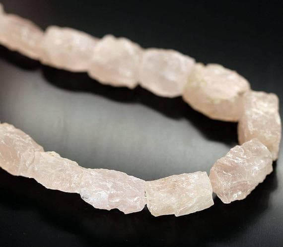 1 strand rose quartz square box rough rock by hammered 18'' long strand gemstone beads, jewelry supplies for jewelry making,  for meditation jewellery for Reiki Healing  size 14mm to 21mm