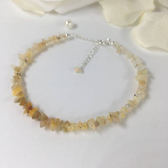 925 sterling Silver Artisan Loose 1x1-8x1mm stacking Yellow Ethiopian Opal Bracelet Nugget, Faceted 7" for mens, womens, gf, bf & Adult.