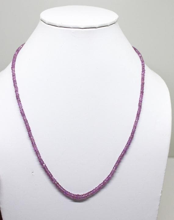 purple sapphire necklace rondelle faceted 18'strand gemstone beads, jewelry supplies for jewelry making, bulk beads, for meditation jewellery for Reiki Healing  gemstone 2.5-4mm