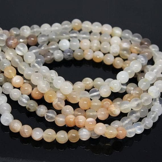 1 strand moonstone round ball smooth 15'' long strand gemstone beads, jewelry supplies for jewelry making, bulk beads, for meditation jewellery for Reiki Healing  gemstone size 6mm