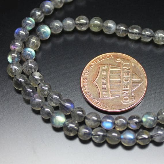 1 strand labradorite round ball smooth 16'' long strand gemstone beads, jewelry supplies for jewelry making, bulk beads, for meditation jewellery for Reiki Healing  gemstone size 4mm to 7mm