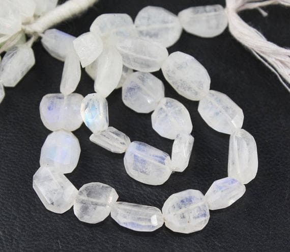 1 strand rainbow moonstone step cut tumbled freeform faceted 14'' long strand gemstone beads, jewelry supplies for jewelry making,  for meditation jewellery for Reiki Healing  size 12mm to 20mm