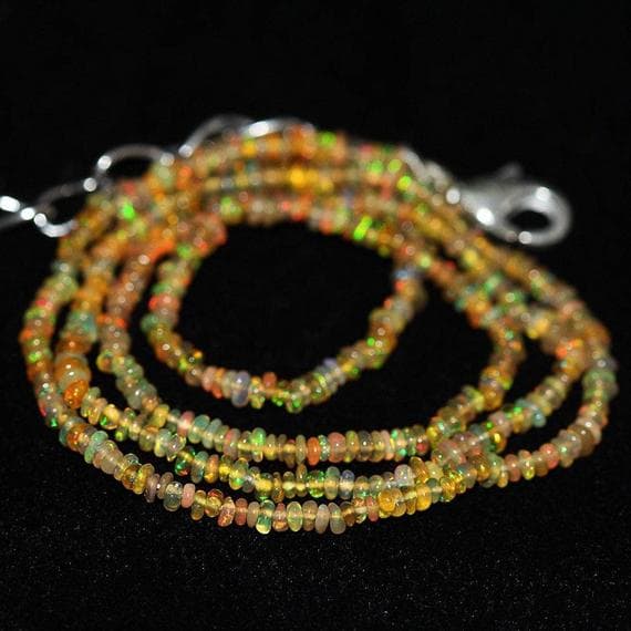 1 strand ethiopian welo fire opal rondelle smooth 16'' long strand gemstone beads, jewelry supplies for jewelry making,  for meditation jewellery for Reiki Healing  gemstone size 2mm to 3mm