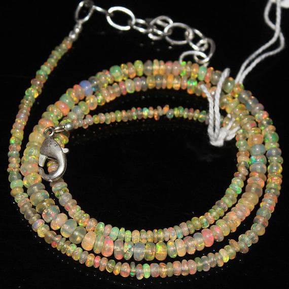 1 strand ethiopian welo fire opal rondelle smooth 17'' long strand gemstone beads, jewelry supplies for jewelry making,  for meditation jewellery for Reiki Healing  gemstone size 2mm to 4mm