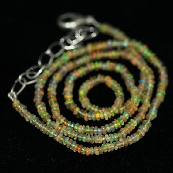 1 strand ethiopian welo fire opal rondelle smooth 16'' long strand gemstone beads, jewelry supplies for jewelry making,  for meditation jewellery for Reiki Healing  gemstone size 2.5mm