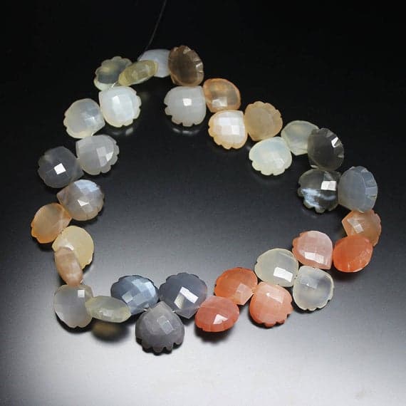 1 strand moonstone heart drop faceted 9'' long strand gemstone beads, jewelry supplies for jewelry making, bulk beads, for meditation jewellery for Reiki Healing  gemstone size 11mm