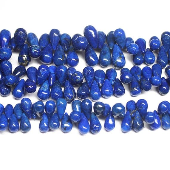 1 strand lapis lazuli tear drop smooth 7'' long strand gemstone beads, jewelry supplies for jewelry making, bulk beads, for meditation jewellery for Reiki Healing  gemstone size 15mm to 11mm