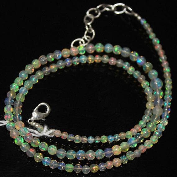 1 strand ethiopian welo fire opal round ball smooth 18'' long strand gemstone beads, jewelry supplies for jewelry making,  for meditation jewellery for Reiki Healing  gemstone size 5mm to 2mm