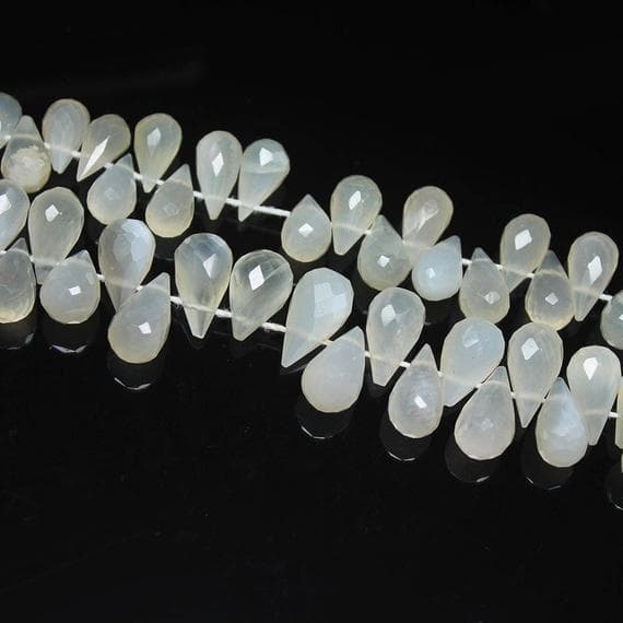 1 strand moonstone tear drop faceted 9'' long strand gemstone beads, jewelry supplies for jewelry making, bulk beads, for meditation jewellery for Reiki Healing  gemstone size 10mm to 12mm