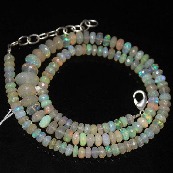 1 strand ethiopian welo fire opal rondelle faceted 11'' long strand gemstone beads, jewelry supplies for jewelry making,  for meditation jewellery for Reiki Healing  gemstone size 5mm