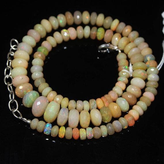 1 strand ethiopian welo fire opal rondelle faceted 11'' long strand gemstone beads, jewelry supplies for jewelry making,  for meditation jewellery for Reiki Healing  gemstone size 5mm