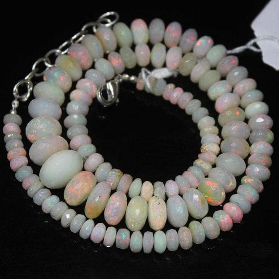 1 strand ethiopian welo fire opal rondelle faceted 12'' long strand gemstone beads, jewelry supplies for jewelry making,  for meditation jewellery for Reiki Healing  gemstone size 3mm to 5mm