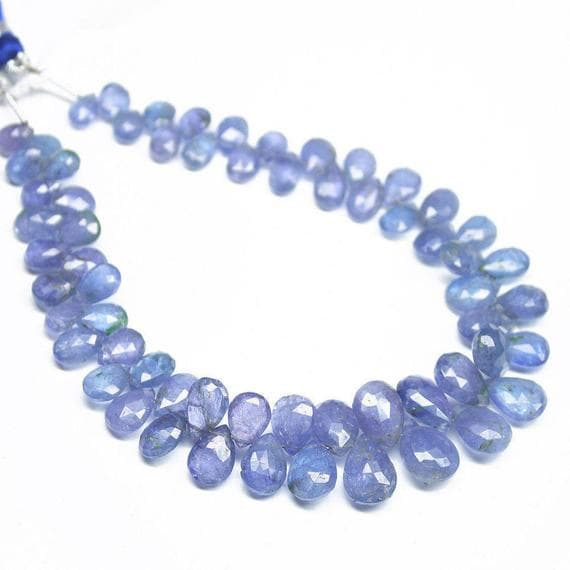 1 strand tanzanite pear drop faceted 8'' long strand gemstone beads, jewelry supplies for jewelry making, bulk beads, for meditation jewellery for Reiki Healing  gemstone size 7mm to 12mm