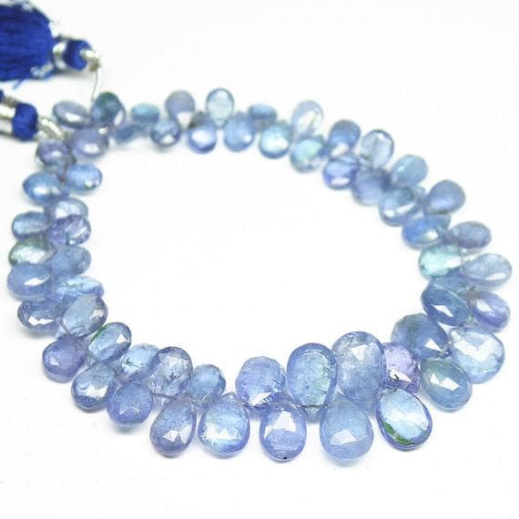 1 strand tanzanite pear drop faceted 8'' long strand gemstone beads, jewelry supplies for jewelry making, bulk beads, for meditation jewellery for Reiki Healing  gemstone size 7mm to 12mm