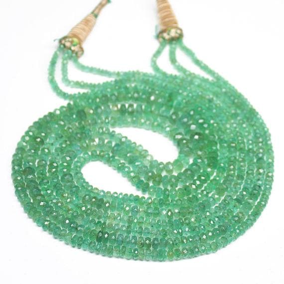 1 strand emerald rondelle faceted 20'' long strand gemstone beads, jewelry supplies for jewelry making, bulk beads, for meditation jewellery for Reiki Healing  gemstone size 2mm to 7mm
