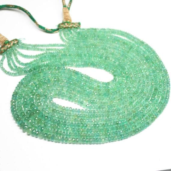 1 strand emerald rondelle faceted 20'' long strand gemstone beads, jewelry supplies for jewelry making, bulk beads, for meditation jewellery for Reiki Healing  gemstone size 2mm to 6mm