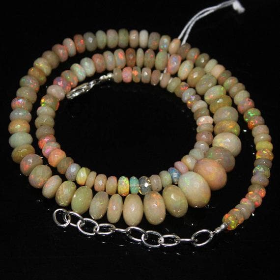 1 strand ethiopian welo fire opal rondelle faceted 11'' long strand gemstone beads, jewelry supplies for jewelry making,  for meditation jewellery for Reiki Healing  gemstone size 4mm to 5mm