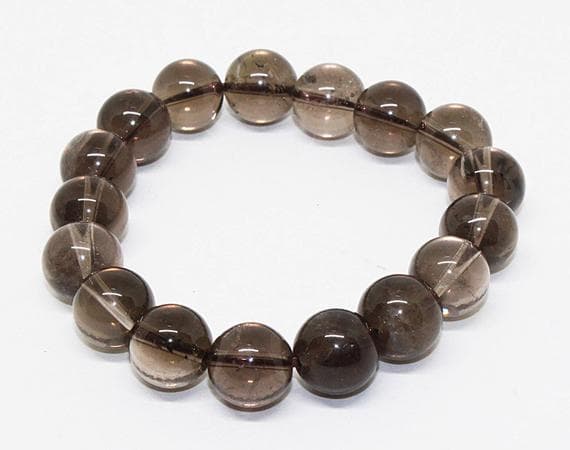 smocky quartz beads beacelet round ball smooth 7.5'strand gemstone beads, jewelry supplies for jewelry making, bulk beads, for meditation jewellery for Reiki Healing  gemstone 12mm