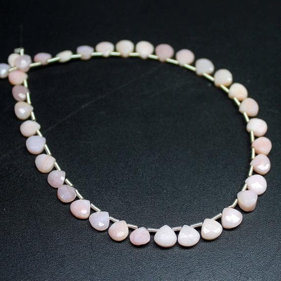 1 strand opal heart drop faceted 8'' long strand gemstone beads, jewelry supplies for jewelry making, bulk beads, for meditation jewellery for Reiki Healing  gemstone size 4mm to 5mm