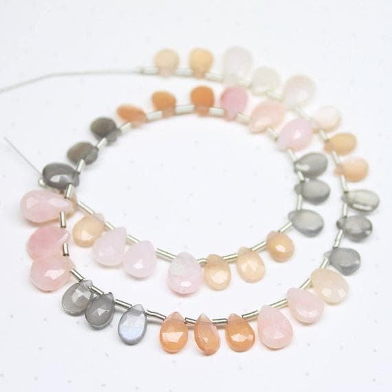 1 strand opal pear drop faceted 8'' long strand gemstone beads, jewelry supplies for jewelry making, bulk beads, for meditation jewellery for Reiki Healing  gemstone size 5mm to 7mm