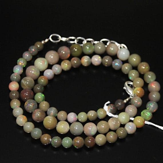 1 strand ethiopian welo fire opal round ball smooth 18'' long strand gemstone beads, jewelry supplies for jewelry making,  for meditation jewellery for Reiki Healing  gemstone size 5mm to 8mm