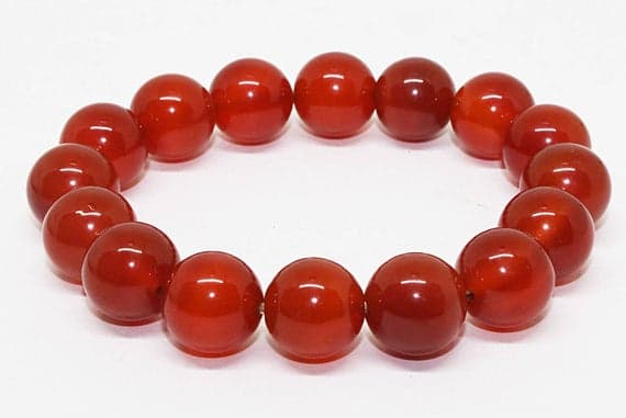 genuine carnelian beaded bracelet round ball smooth 7.5'strand gemstone beads, jewelry supplies for jewelry making, bulk beads, for meditation jewellery for Reiki Healing  gemstone 12mm