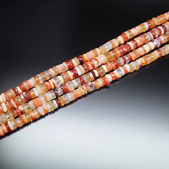 1 strand mexican opal tyre wheel smooth 13'' long strand gemstone beads, jewelry supplies for jewelry making, bulk beads, for meditation jewellery for Reiki Healing  gemstone size 5mm