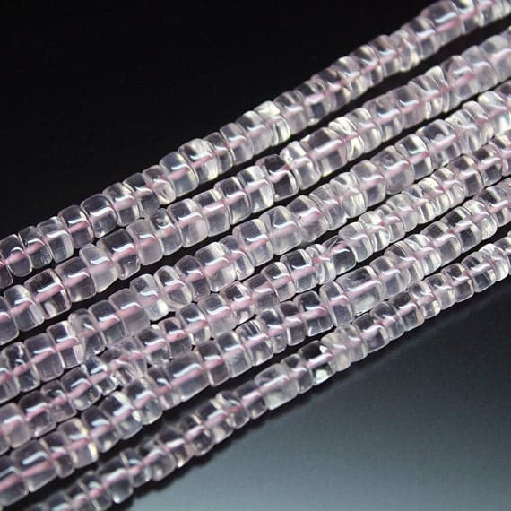 1 strand rose quartz rondelle smooth 14'' long strand gemstone beads, jewelry supplies for jewelry making, bulk beads, for meditation jewellery for Reiki Healing  gemstone size 5mm