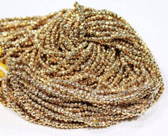 1 strand pyrite rondelle faceted 13'' long strand gemstone beads, jewelry supplies for jewelry making, bulk beads, for meditation jewellery for Reiki Healing  gemstone size 3.5mm