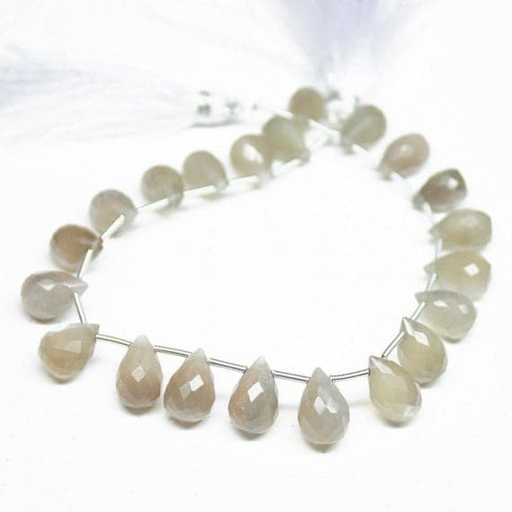 1 strand moonstone tear drop faceted 8'' long strand gemstone beads, jewelry supplies for jewelry making, bulk beads, for meditation jewellery for Reiki Healing  gemstone size 12mm to 13mm