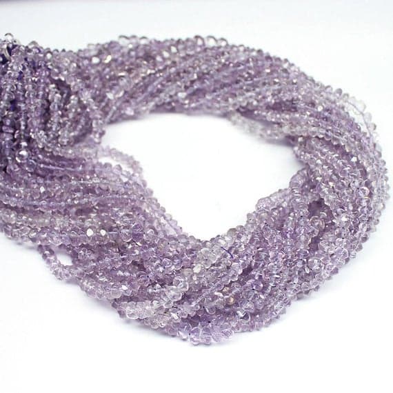 1 strand amethyst rondelle faceted 13'' long strand gemstone beads, jewelry supplies for jewelry making, bulk beads, for meditation jewellery for Reiki Healing  gemstone size 4mm to 5mm