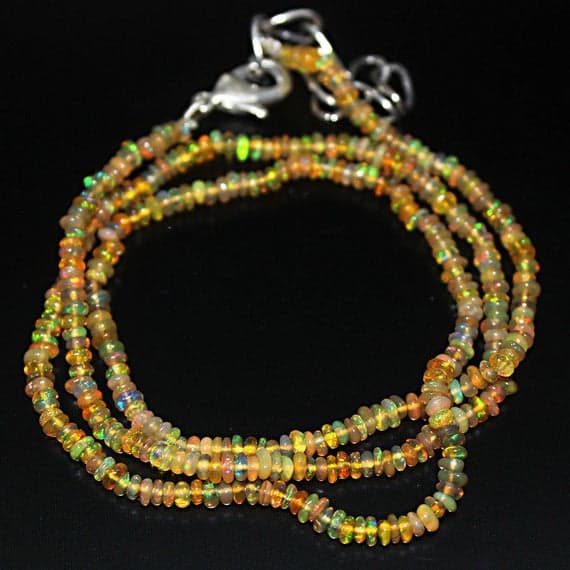 1 strand ethiopian welo fire opal rondelle smooth 16'' long strand gemstone beads, jewelry supplies for jewelry making,  for meditation jewellery for Reiki Healing  gemstone size 2mm.5mm