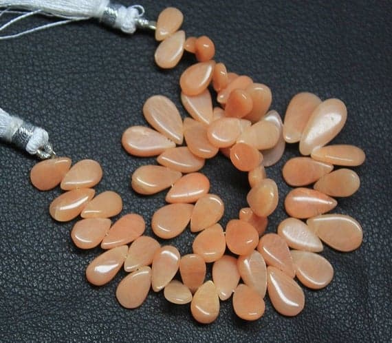 1 strand moonstone pear drop smooth 8'' long strand gemstone beads, jewelry supplies for jewelry making, bulk beads, for meditation jewellery for Reiki Healing  gemstone size 9mm to 14mm