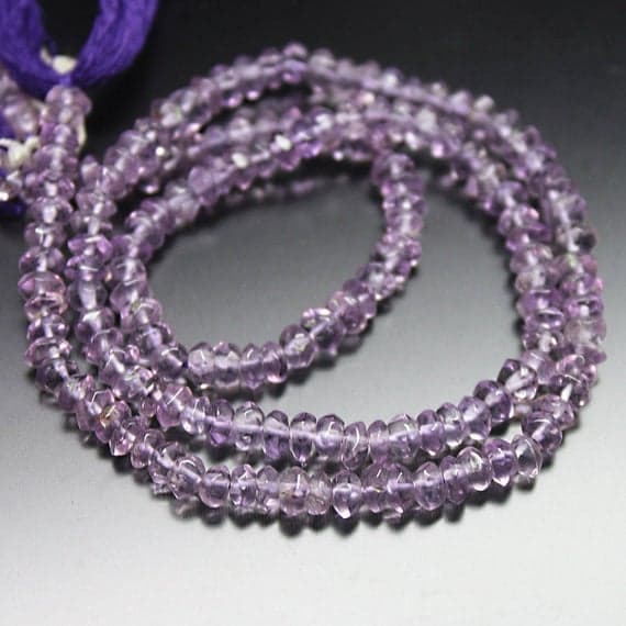 1 strand amethyst rondelle faceted 13'' long strand gemstone beads, jewelry supplies for jewelry making, bulk beads, for meditation jewellery for Reiki Healing  gemstone size 4mm to 5mm
