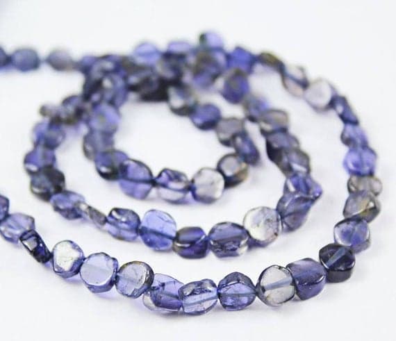 1 strand water sapphire coin smooth 14'' long strand gemstone beads, jewelry supplies for jewelry making, bulk beads, for meditation jewellery for Reiki Healing  gemstone size 4mm to 5mm
