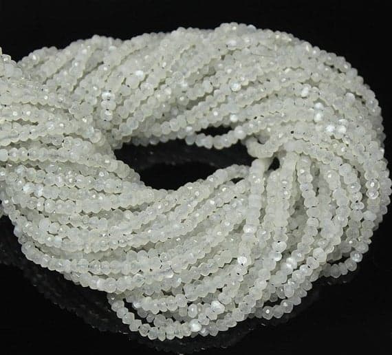 1 strand moonstone rondelle faceted 13'' long strand gemstone beads, jewelry supplies for jewelry making, bulk beads, for meditation jewellery for Reiki Healing  gemstone size 3.5mm