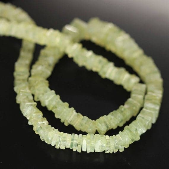 1 strand prehnite heishi cube square smooth 16'' long strand gemstone beads, jewelry supplies for jewelry making,  for meditation jewellery for Reiki Healing  gemstone size 4mm to 8mm