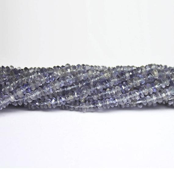 1 strand water sapphire rondelle faceted 14'' long strand gemstone beads, jewelry supplies for jewelry making, bulk beads, for meditation jewellery for Reiki Healing  gemstone size 4mm