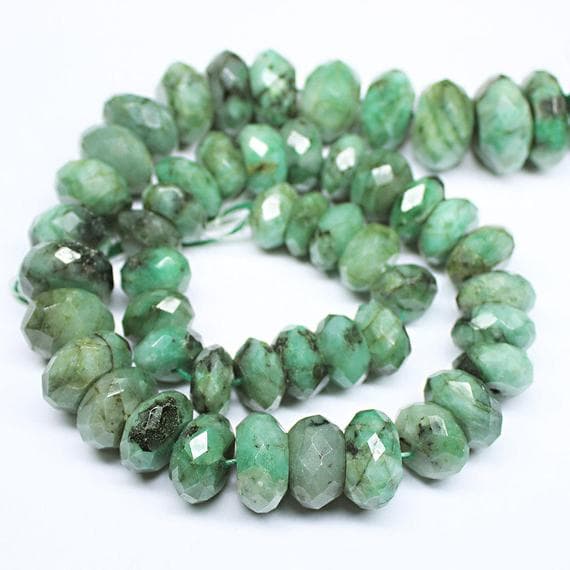 1 strand emerald rondelle faceted 15'' long strand gemstone beads, jewelry supplies for jewelry making, bulk beads, for meditation jewellery for Reiki Healing  gemstone size 11mm to 18mm