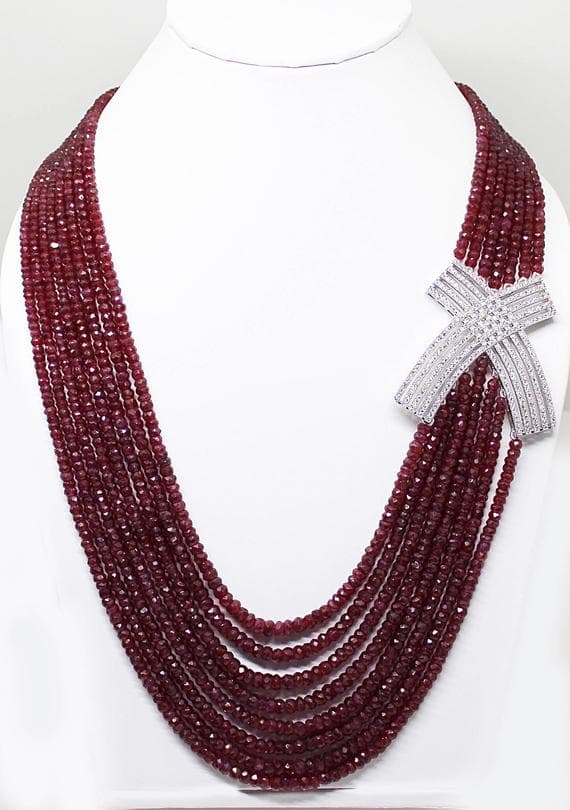 ruby necklace with sarafa necklace rondelle faceted 15'-18.5'strand gemstone beads, jewelry supplies for jewelry making, bulk beads, for meditation jewellery for Reiki Healing  gemstone 2mm