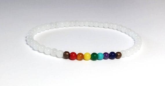 Dainty Slave Loose 4mm Multi Colour Multi Gemstone Stretchable Bracelet Round, Smooth 18cm for mens, womens, gf, bf and adults.