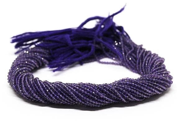 amethyst bracelet beaded bracelet round ball faceted 13'strand gemstone beads, jewelry supplies for jewelry making, bulk beads, for meditation jewellery for Reiki Healing  gemstone 2mm