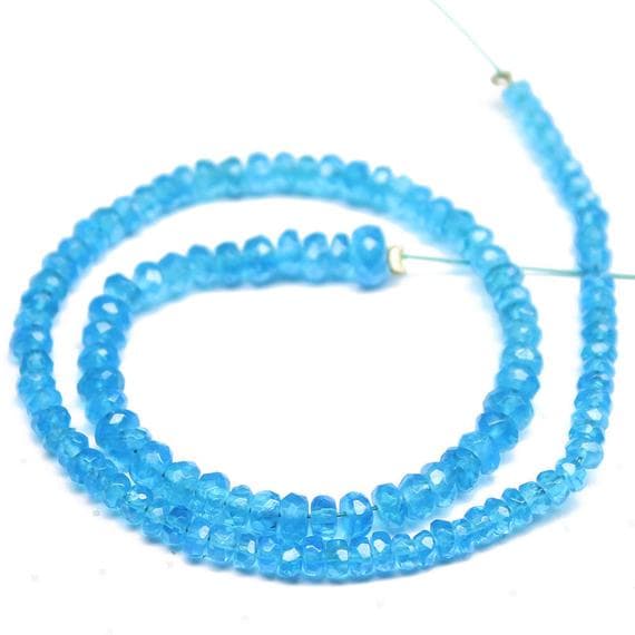 1 strand apatite rondelle faceted 9'' long strand gemstone beads, jewelry supplies for jewelry making, bulk beads, for meditation jewellery for Reiki Healing  gemstone size 2mm to 4mm